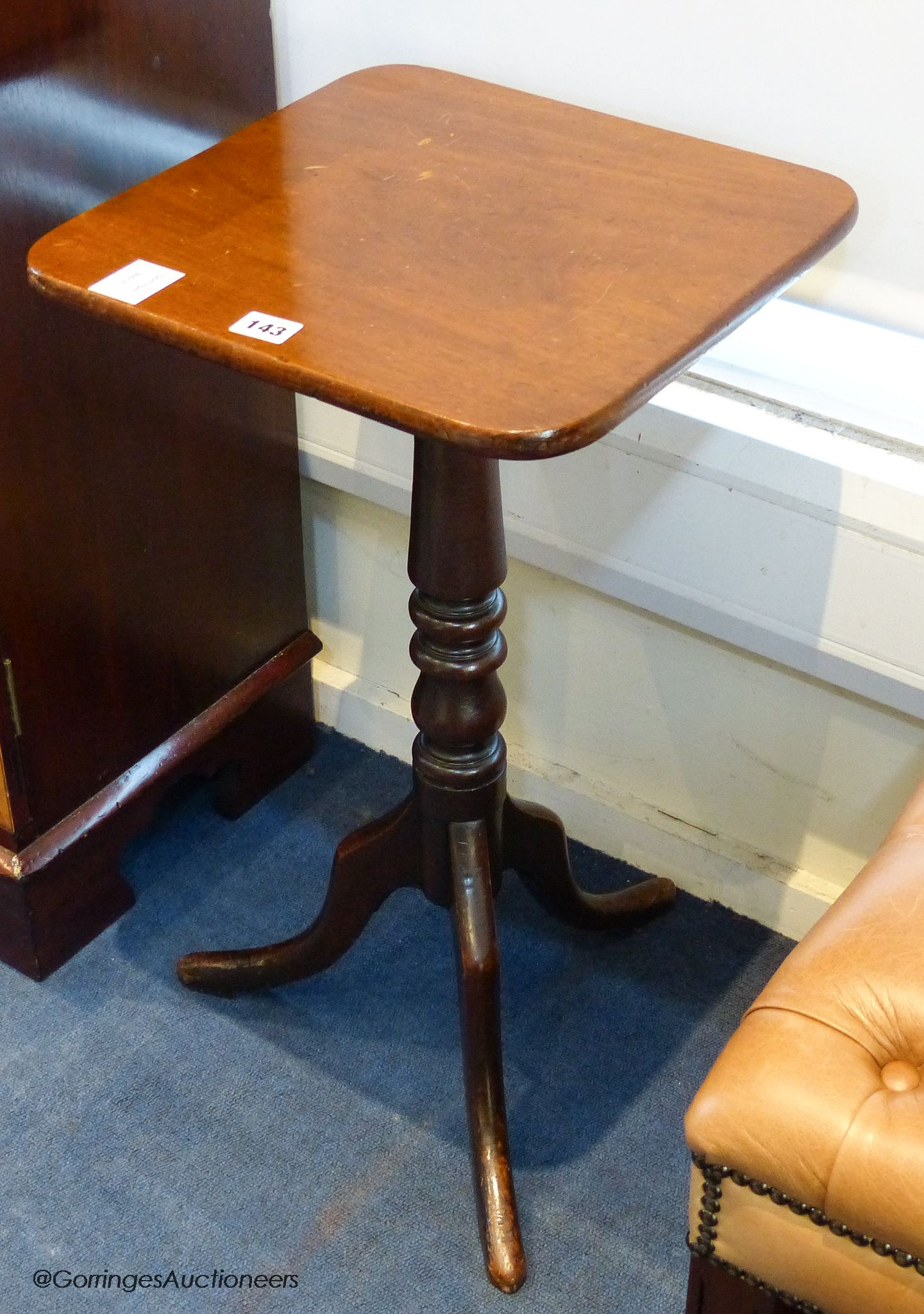 A 19th century mahogany tripod occasional table, base 36.5 cm wide, 63.5 cm high